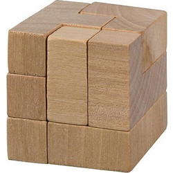 Παζλ σπαζοκεφαλιά ξύλινη "κύβος" 4,5x4,5x4,5εκ. (Σετ 1τεμ)