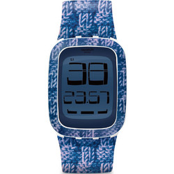 Swatch Ψηφιακό Γυναικείο Ρολόι με Γαλάζιο Καουτσούκ Λουράκι SURW110