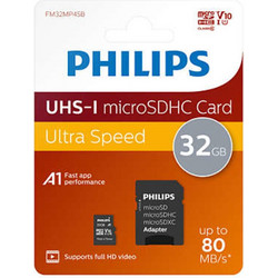 Philips microSDXC 32GB Class 10 U1 V10 UHS-I + Adapter