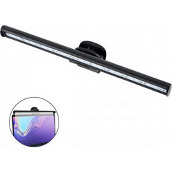 GloboStar(R) 76552 E-READING LIGHT Φωτιστικό Οθόνης με Χειριστήριο LED 5W 565lm 120 DC 5V IP20 CCT Θερμό Λευκό 2700K - Φυσικό Λευκό 4500K - Ψυχρό Λευκό 6000K Dimmable Μαύρο Πλαστικό Μ26 x Π4.5 x Υ4.5c