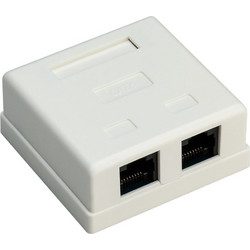 GOOBAY επιτοίχια πρίζα δικτύου 77633, 2 θύρες RJ45, CAT 6 UTP, λευκή