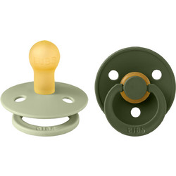 BIBS Colour Πιπίλες Καουτσούκ 0m+ Sage Hunter Green 2τμχ