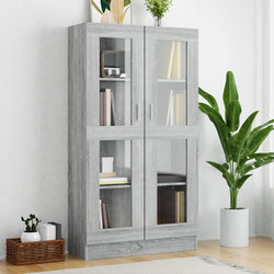 vidaXL Βιτρίνα Γκρι Sonoma 82,5 x 30,5 x 150 εκ. Επεξεργασμένο Ξύλο 815118