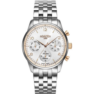 Roamer Ανδρικό Ρολόι Χρονογράφος με Ασημί Μεταλλικό Μπρασελέ R509902492420