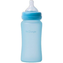 Bo Jungle B-Thermo Γυάλινο Μπιμπερό με Θηλή Σιλικόνης 3m+ Blue 240ml 595100