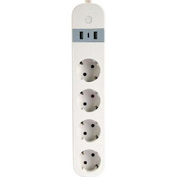 GEMBIRD SMART POWER STRIP WITH USB CHARGER 4 SOCKETS WHITE