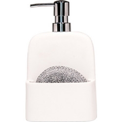 Dispenser Υγρού Πιάτων & Θήκη Για Σφουγγαράκι Brigite White 12x10.1x19.8 - Rainbow