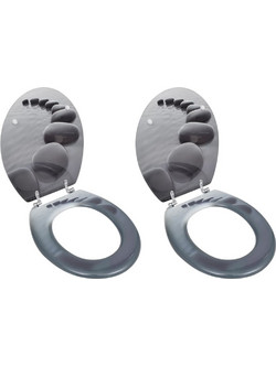 vidaXL Καπάκι Λεκάνης Οβάλ Ξύλινο Soft Close Πολύχρωμο 275910