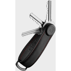 ORBITKEY ΔΕΡΜΑΤΙΝΗ ΚΛΕΙΔΟΘΗΚΗ ΜΠΡΕΛΟΚ ΜΑΥΡΟ-ΚΟΚΚΙΝΟ - KEY ORGANISER CRAZY HORSE LEATHER OBSIDIAN BLACK-RED CHLO-2-ORBDBK