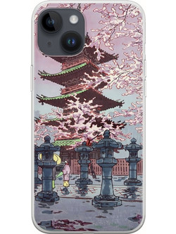 Θήκη Ukiyo-e - Cherry Blossom iPhone 15 Plus Flexible TPU (Διάφανη Σιλικόνη)