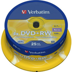 DVD-RW Verbatim 25 Μονάδες Πολύχρωμο 4,7 GB 4x
