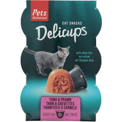 Pets Unlimited Delicups Tuna & Schrimps 6x22gr
