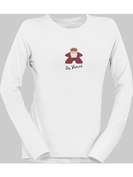 Da Vinci Meeple μακρυμάνικο w T-shirt - WHITE