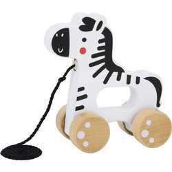Tooky Toy Ξύλινη Συρόμενη Ζέβρα 18+ Μηνών