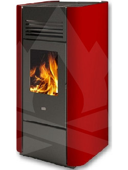 Eva Calor Laila 13 Red Σόμπα Pellet Αερόθερμη 13.8kw
