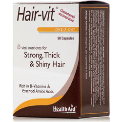 Health Aid Hairvit Συμπλήρωμα Διατροφής κατά της Τριχόπτωσης 90 Κάψουλες