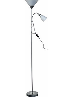 ArLight Φωτιστικό Δαπέδου FLC 940 SL Μεταλλικό/Πλαστικό Ασημί Ε27 30x180cm με Ενσωματωμένο Σποτ Ε14 0174021