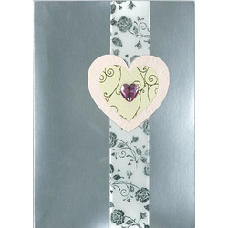 443153 ΚΑΡΤΑ-ΠΡΟΣΚΛΗΤΗΡΙΟ ΜΕ ΦΑΚΕΛΟ ΚΑΡΔΙΑ ΡΟΖ-ΑΣΗΜΙ 14,5X14,5ΕΚ. ΠΑΚ