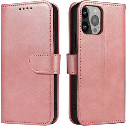 Wallet Case with Stand for iPhone 15 Pro Magnet Case - Pink