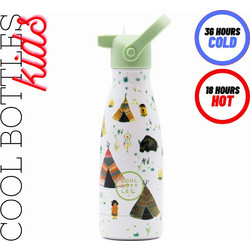 Cool Bottles Kids Indian Tribe Παιδικό Μπουκάλι Θερμός Ανοξείδωτο BPA Free Λευκό 260ml