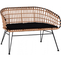 Παγκάκι Μπεζ Πλεκτό Wicker