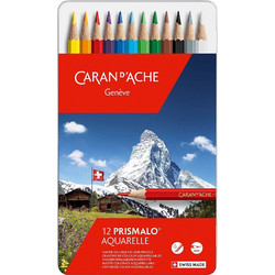 Caran d'Ache Prismalo Aquarelle Κασετίνα Ξυλομπογιές Ακουαρέλας Σετ 12τμχ