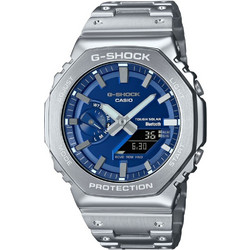 Casio G-Shock Ανδρικό Ρολόι Χρονογράφος Solar με Ασημί Μεταλλικό Μπρασελέ GM-B2100AD-2AER
