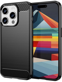 Techsuit Carbon Silicone Back Cover Black (iPhone 15 Pro)