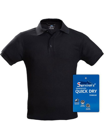 ΜΠΛΟΥΖΑΚΙ POLO QUICK DRY ΜΑΥΡΟ - SURVIVORS