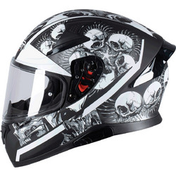 Pilot Snake Skull II Matt Black Κράνος Μηχανής Full Face 1500gr