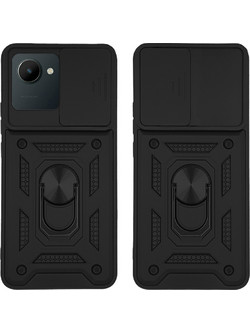 Sonique Ring Armor CamPro Realme C30 Θήκη Κινητού Black