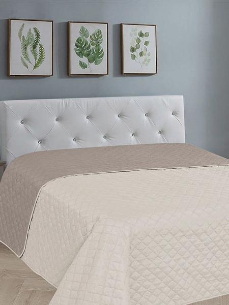 Κουβερλί Fiber Ecru/Beige Υπέρδιπλο (220x240) Sunshinehome - 2.20x2.40