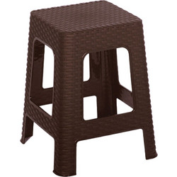 Σκαμπό Rattan τετράγωνο πλαστικό Brown 36x36x45cm