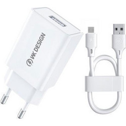 WK WP-U118 Φορτιστής με Καλώδιο Micro USB με Θύρα USB-A 10W White
