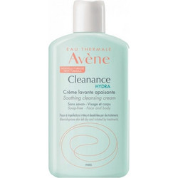Avene Cleanance Hydra Creme Lavante Apaisante Ενυδατική Κρέμα Καθαρισμού Προσώπου για Ακμή 200ml