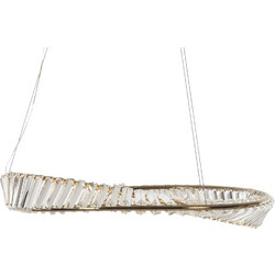 Artekko Iron Φωτιστικό Οροφής LED Χρυσό Μεταλλικό με Κρύσταλλα (60x60x20)cm 4w 3000K - 60cm x 60cm x 20cm