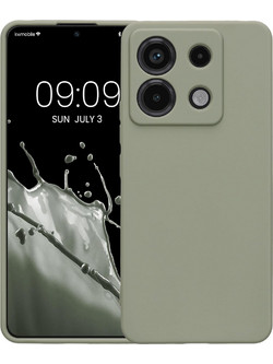 Θήκη Σιλικόνης με Πλαίσιο Κάμερας - Xiaomi Redmi Note 13 Pro 5G / Poco X6 - KWmobile TPU Case with Camera Lens Protector - Gray Green (KWM000020LD003C)