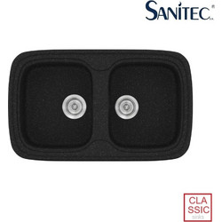 Sanitec Classic 312 Επικαθήμενος Νεροχύτης Γρανίτη Ματ Granite Black 82x50cm