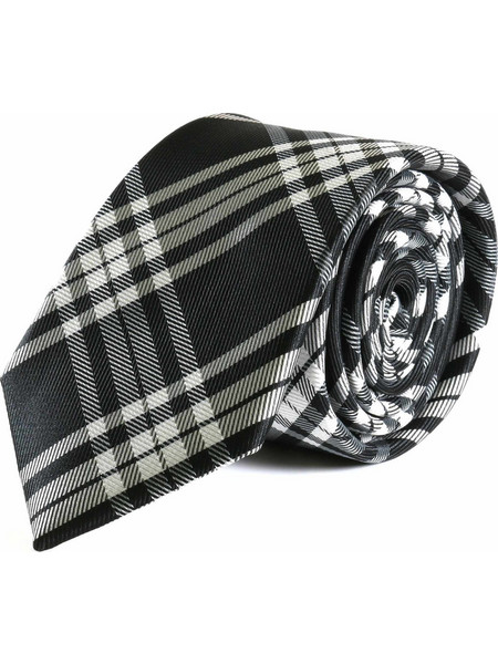 Ανδρική Γραβάτα Καρό Original Men's Fashion Black Maze 6cm