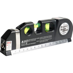 PROSKIT γραμμικό αλφάδι laser PD-161-C με κόκκινη δέσμη, μετροταινία