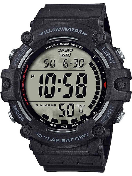 Casio Standard Ψηφιακό Ανδρικό Ρολόι Χρονογράφος με Μαύρο Καουτσούκ Λουράκι AE-1500WH-1AVEF