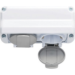 DOUBLE SOCKET GERMAN TYPE 16 250V WHITE, IP44 - 190214