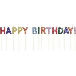 Creative Converting Σετ Κεράκια Happy Birthday Glitter (14 Τεμάχια)