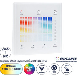 73153 T15-S SKYDANCE Ασύρματο DMX512 Επιτοίχιο Χειριστήριο RF 2.4Ghz 1 Group για όλα τα SKYDANCE DMX512 Controller AC 100-240V Max 0.1A - IP20 Μ8.5 x Μ8.5 x Π8.5 x Υ3.5cm