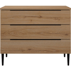 Lucian Συρταριέρα Με 3 Συρτάρια 95x45x78εκ. Helvezia Oak