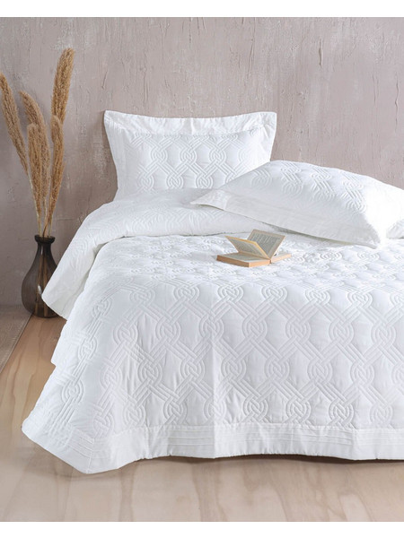 Σετ Κουβερλί 3 Τεμαχίων 235x250 Reina Λευκό Rythmos Home