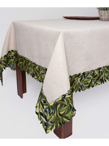 Τραπεζομάντηλο 2353 (160cm x 300cm) μαύρη ελιά Silk Fashion