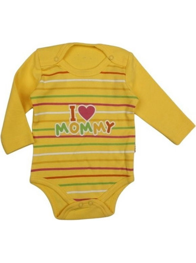 Κορμάκι Βρεφικό I Love Mommy Με Μακρύ Μανίκι R2140 - ΚΙΤΡΙΝΟ