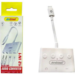 Μετατροπέας Lightning male σε 3.5mm / Lightning female Λευκό