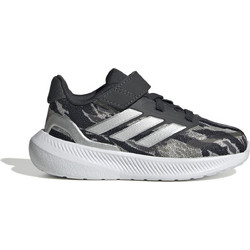 Adidas Runfalcon 5.0 EL Hook Παιδικά Αθλητικά Παπούτσια για Τρέξιμο Μαύρα Ανθρακί JQ2194